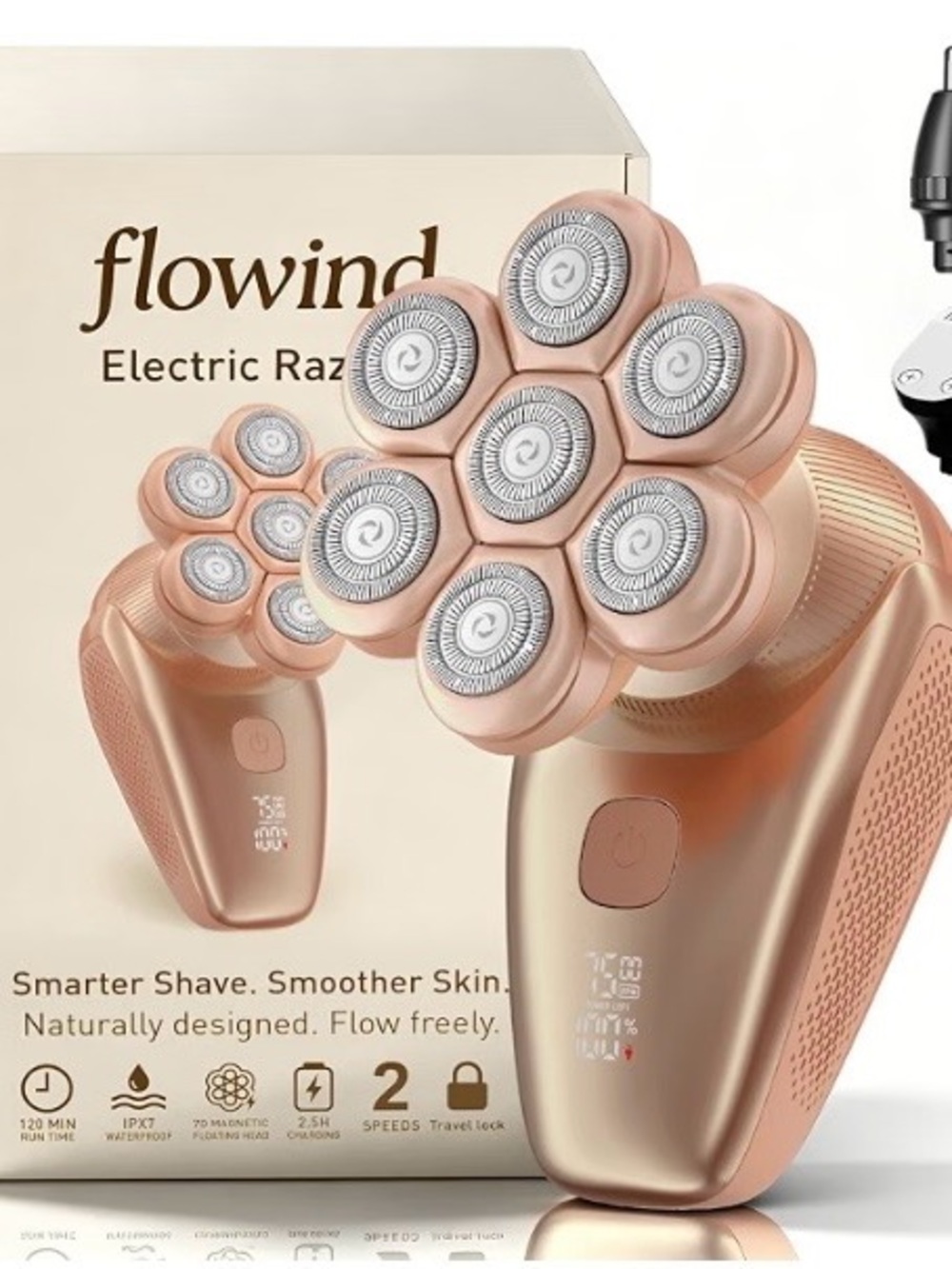 NEW 3-in-1 Electric Razor for Women’s Legs & Bald Head, IPX7 Waterproof Wet/Dry
